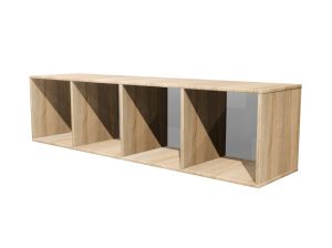 Полка КАСКАД N41 навесная открытая (кор. Дуб Сонома, стенка Серая)